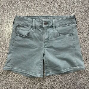 American Eagle Shorts Womens 4 27x5 Midi AEO Twill Mid Rise Stretch Green